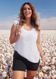 [Taking Shape] Taking Shape Good Earth Australian Cotton Element Tank Size 16 in White - Plus Size Women's Tops & T Shirts White