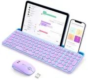 Bluetooth Keyboard and Mouse for iPad, Multi-Device Bluetooth + 2.4G Wireless...