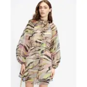 NWT Ted Baker London Zeenaa Blouson Sleeve Mini Dress in Dusky Pink Sz 1 (0-2)