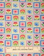 Flower Block Floral Multicolor Cotton Fabric Wilmington A Bit Of Whimsy YARD