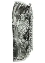 Jean Paul Gaultier Diablo Printed Modal-blend Sarong - White And Black - One Size ONE SIZE