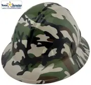Woodland Camo Hydro Dipped Full Brim Hard Hat with Ratchet Suspension