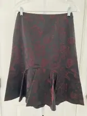Ann Taylor Mermaid Fit & Flair Acetate Satiny Skirt.