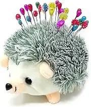 Honbay Furry Hedgehog Shape Pin Cushion Fabric Pin Holder for Sewing or DIY Crafts (Grey)
