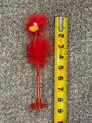 Fun Red Flamingo Standing Pen Tall , Furry Feathers! W/Base