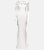 [Alessandra Rich] Alessandra Rich Square-neck silk-blend gown AU 8 white