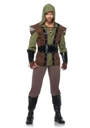 Robin Hood Medieval Man Prince Thieves Fancy Dress Up Halloween Adult Costume