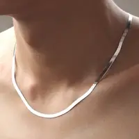 在飛比找蝦皮購物優惠-Silver Necklace Snake Chain fo