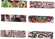 [ASAKKURA] 6pcs Sunscreen Temporary Sleeves Body Art Arm Stockings Sun Cooling Comfortable