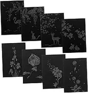 8pcs Scratch Cards Plants View Scratchboard Scratch Off Painting Toy Decorative Set for Boys and Girls Adults