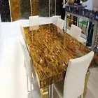 Tiger Eye Gemstone Dining Table Rustic Modern Kitchen Slab And Entryway Desk Dec