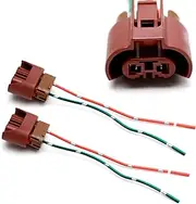 iJDMTOY Pair OE-Spec 2-Pin 9006/HB4 9012 HIR2 Female End, Fog/Driving Light Connector Plugs with Lead Pigtails, Compatible with Toyota/Lexus Lighting Replacements