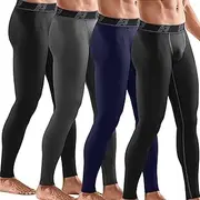 [HOPLYNN] Men's Thermal Compression Pants,Winter Fleece Lined Heated Leggings Cold Weather Baselayer for Running Athletic