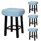 4pcs Stool Covers Rectangle, Bar Stool Covers Saddle Seat Cover Blue