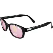 MotoFrames MF Lockdown Motorcycle Riding Sunglasses Black Frames Rose Lenses