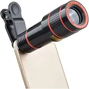12X Telescope Zoom Mobile Lens Telephoto Macro Camera Lenses Long Lens(12x-Black)