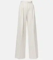 [Max Mara] Max Mara Clarion cotton and linen straight pants UK 14 brown