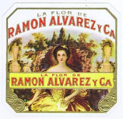 Ramon Alvarez, original outer cigar box label, woman