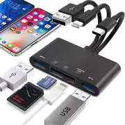USB to Lightning Dongle for iPhone Adapter(3in1) Apple OTG Charger Cable Camera