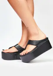 [Lemon Drop by Privileged] Black Elexi Platform Sandals