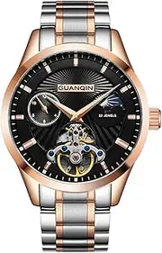 [carlien] Mens Skeleton Watch Men Automatic Classic Stainless Steel Multifunction Wrist Watches
