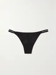 [I.D. SARRIERI] I.D. SARRIERI - Nuit Interdit Crystal-embellished Tulle Thong - Black - large large Black