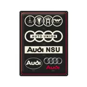 Nostalgic-Art Large Sign Audi Logo Evolution