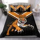 Western Tigers Black Doona Cover Bedding Set Teen Single Double Bed Gift