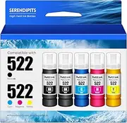 522 Ink Refill Bottles ET-2800 ET-2400 ET-4800 Replacement for 522 Ink Refill Bottles Fit for 522 Ink for Ecotank 2800 4800 2400 ET-2803 ET-2720 ET-2840 ET4700 ET4810 ET2800 ET4800 2803 4800 Printer