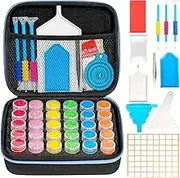 Diamond Painting Storage Containers, 30 Slots Diamond Painting Accessories with Tools for Diamond Art Organizer Craft Jewelry Beads Storage Case - Blue