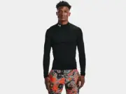 Under Armour Men's ColdGear Armour Compression Mock Shirt 1366072-001 Black