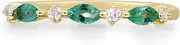 [Gin & Grace] 14K Yellow Gold Natural Zambian Emerald Ring With Natural Diamonds For Women