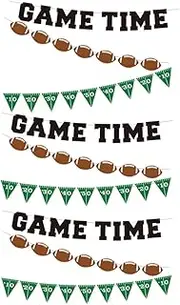 TOGEVAL Rugby Football Banner 3 Sets of Decorative Party Flags for Sports Theme Celebrations