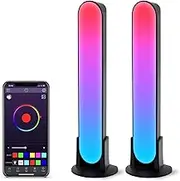 CR Lite 2 Pack Desktop Atmosphere Light Bluetooth Smart Bar 16 Million Colors RGBIC Gaming Accessories with 19 Scene Modes Tv Backlight with APP Control Game Ambient Light for Bedroom Decoration