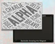 Phonetic Word Art Alphabet Handmade 3.25" x 2.25" Fridge Magnet (LM14410)