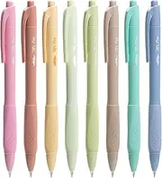 Mr. Pen- Retractable Gel Pens, 8 Pack, Black Ink, Soft Grip, Soft Pastel Barrel Gel Pens Fine Point 0.5mm