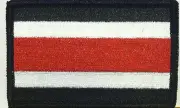 COSTA RICA Flag Military Patch With VELCRO® Brand Fastener B & W Black Border #4