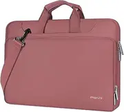 MOSISO 360 Protective Laptop Shoulder Bag Compatible with MacBook Pro 16 inch 2023-2019 M2 A2780 M1 A2485 Max A2141 15 A1398,15-15.6 inch Notebook,Matching Color Sleeve with Belt, Dusty Rose