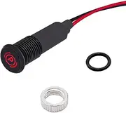 Taiss LED Indicator Pilot Dash Light (Parking Brake Indicator) Red, 5/16"(8mm)12V LED Metal Signal Indicator Light.