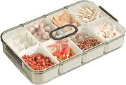 Food Platters With Lids Food tray Divided Serving Tray with Lid | Stackable Divided Food Serving Tray Snack Serving Tray Spices Storage Container with 8 Detachable Compartments | for Fruit, Candy, Veg