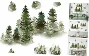 Watercolor Pine Tree Wall Decals Peel and Stick Large Tree Wall Sticker Tree