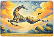 Whimsical Giraffe Sky Orange Bed Protector Pads, Washable Incontinence Pads for Women, Bed Pads for Elderly