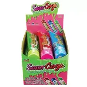 Kidsmania Sour Ooze Tube Candy Strawberry Blue Raspberry Watermelon 12-Count