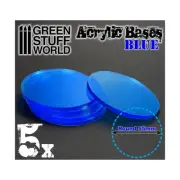 Green Stuff World Bases 55mm Round Acrylic Bases - Clear Blue New