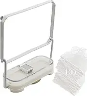 Rotatable Kitchen Sink Strainer with，100Pcs Filter Mesh Bags and Suction Cup Sink Strainer Rack Sink Filter Holder Sink Food Catcher Sink Waste Strainer for Kitchen Sink(White)