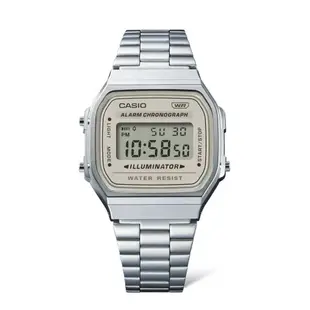 卡西歐 CASIO / A168WA-8A / 數位系列 (附錶盒) 灰色調錶面都會復古氣息