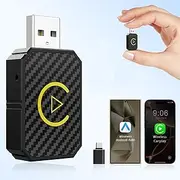Quanlex Mini Wireless CarPlay and Wireless Android Auto Adapter 2025 for iPhone/Android, Carplay Wireless Dongle Plug and Play Low Latency Converts Wired to Wireless CarPlay for Cars 2016+, USB-C/USB
