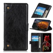 For iPhone 12 Pro Max Case, Copper Buckle Nappa Texture Folio PU Leather Case Wallet, Black