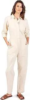 [Lana Roux] Womens Aviator Utility Relaxed Straight-Leg Denim Coverall Jumpsuit