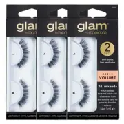 3x Manicare Glam Lash Volume Mink Effect Miranda 2 Pairs False Eyelashes